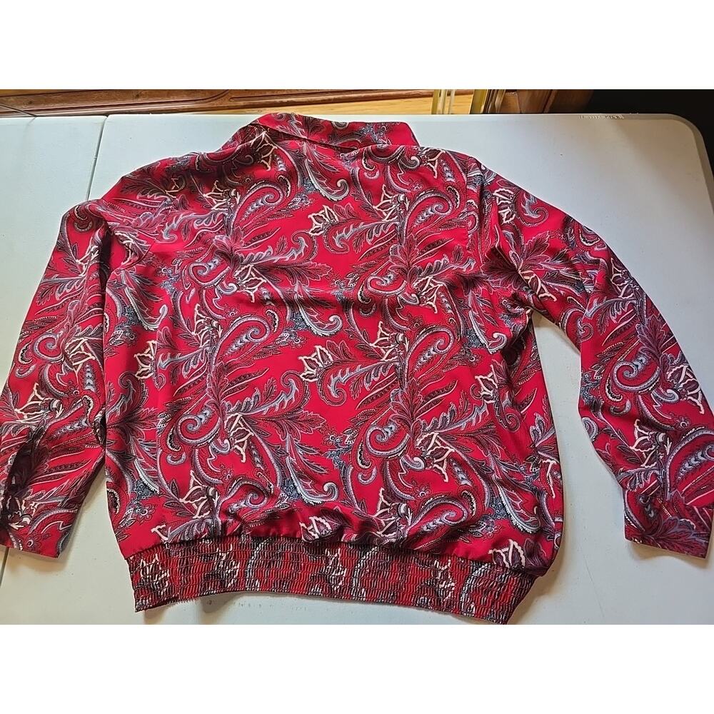 Alfred Dunner Women's Sz 16W Red Paisley Floral Long Sleeve Blouse Flowy Casual - Picture 9 of 9